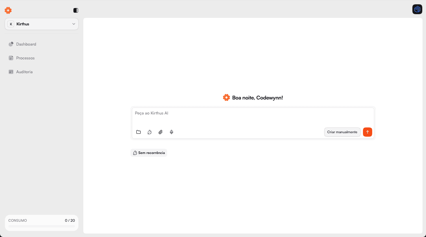 Tela do produto Kirthus